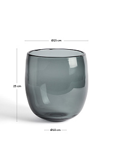 Ваза Sirau из серого стекла, диаметр 24 см