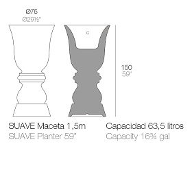 Кашпо Suave Ø75x150 см
