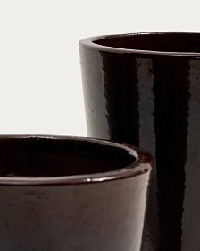 Набор из 3 кашпо Rotja с глазурованной гранатовой отделкой, диаметр 26 / 35 / 47 см