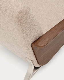 2-местный диван Amsen светло-коричневый с подлокотниками из шпона ореха