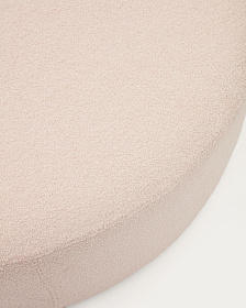 Kaeli Пуф для ног со съемным чехлом из розового букле Ø 120