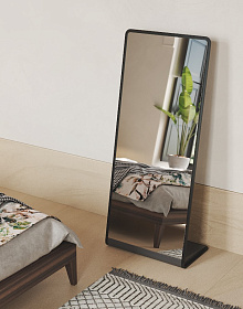 Зеркало Arc лак черный/орех