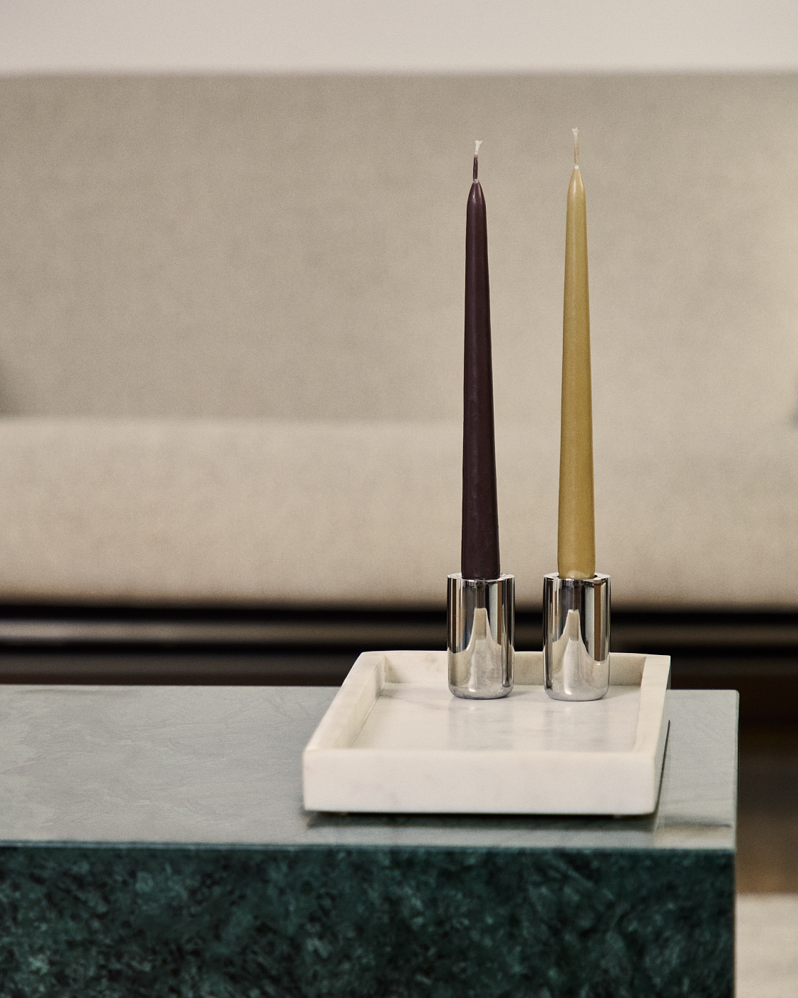 Поднос Serela из белого мрамора 35 x 18 см