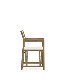 Складной стул Vilara для улицы из акации и текстиля белого цвета