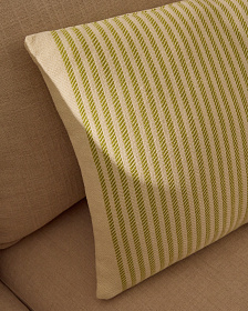 Чехол для подушки Lioris из хлопка в зеленую полоску 60 x 40 см