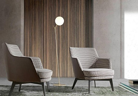 Торшер Atom латунь/опаловое стекло