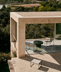 Aiguablava Журнальный столик зеленый цементный Ø90 см