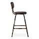 Барный стул Romina из черной кожи с черными ножками
