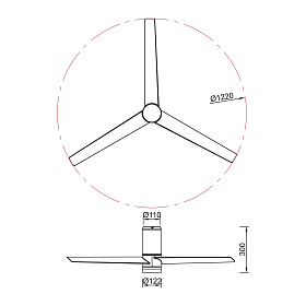 9062 Люстра потолочная-вентилятор UP DOWN