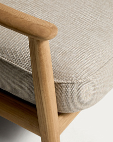 Уличный 3-х местный диван Elunda из тикового дерева и бежевой веревки