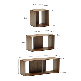 Litto Набор из 6 модульных полок из шпона ореха 101 x 152 см