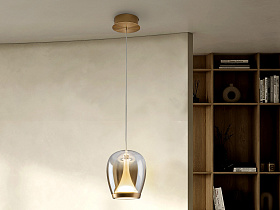 Suspiro Подвесной светильник золотой/янтарный D18