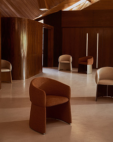 Стул Bosca из терракотовой шенилловой ткани