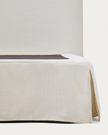 Кровать Jaira из белого шенилла со съемным чехлом для матраса 90x200