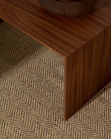 Litto Журнальный столик из шпона ореха с отделкой натурального цвета, 90 x 45 см