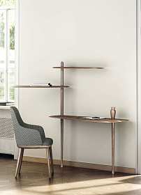 Стол письменный с полками Unica шпон ореха