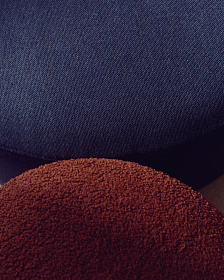 Kaeli Пуф для ног со съемным чехлом из терракотового букле Ø 43 