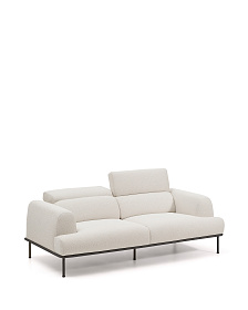 3-местный диван Aurum цвета экрю с откидывающимся подголовником