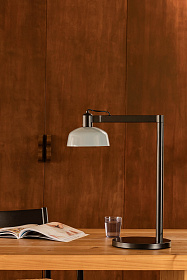 Настольный светильник TATAWIN с абажуром серо-голубой металл 1xE27