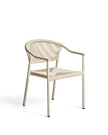 Уличный стул Livadia из бежевого алюминия и веревки