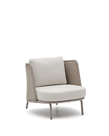 Уличное кресло Sedalis из алюминия и серо-коричневой веревки