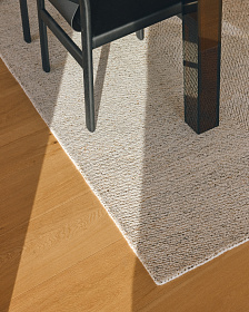 Ковер Lenuo из шерсти и хлопка жаккардовый цвет экрю, 160 x 230 см