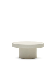 Aiguablava Круглый журнальный столик из белого цемента Ø 90 см