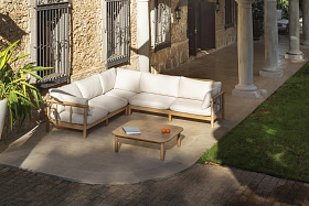 Уличный угловой диван со столиком Green