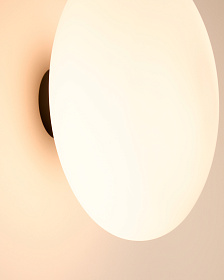 Bamila Бра из дымчатого стекла и черного металла Ø25 см