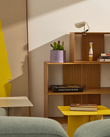 Маленькая настольная лампа Jula с зажимом из серого металла