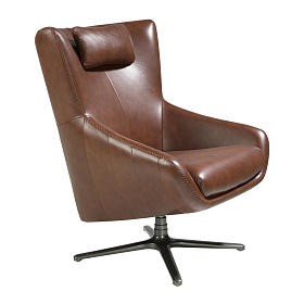 Поворотное кресло 5089/A1001-M1595 с кожаной обивкой