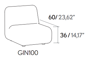 Кресло без подлокотников GIN