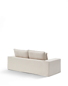 Двухместный диван Anarela из бежевого льна и вискозы со съемным чехлом, 220 см