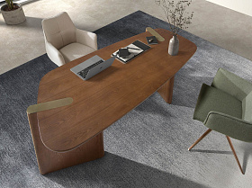 Поворотное кресло 4237 из кремовой ткани