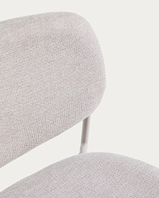 Полубарный стул Meli из бежевой синели с металлическими ножками, 65 см