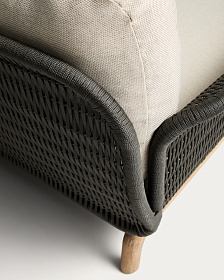 Уличный диван Alipa из акации и темно-серой веревки 165 см