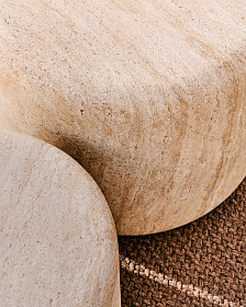 Цементный столик Drasi с отделкой под травертин Ø90 см