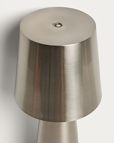 Настольная лампа Arenys большая из металла с блестящей серебристой отделкой