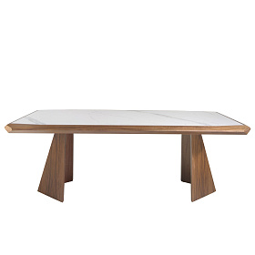 Обеденный стол 1106/MI2207T из керамики и орехового дерева