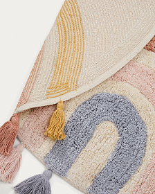 Круглый ковер Tadea 100% хлопок разноцветная радуга Ø 100 см