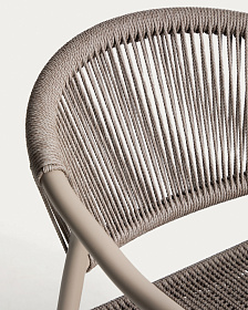 Уличный стул Livadia из алюминия цвета таупе и веревки