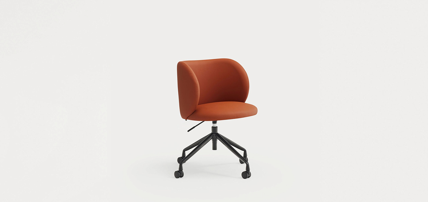 Стул поворотный Mogi на колесиках терракотовый