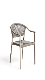 Уличный стул Livadia из алюминия цвета таупе и веревки