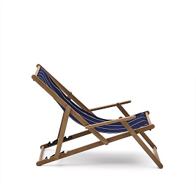 Vilara Складной шезлонг для улицы в полоску синего и бежевого цвета