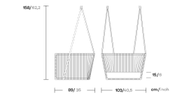 Веревочные качели Bitta 2 rope x 3,25 m + 4 Fixtures KS7000800