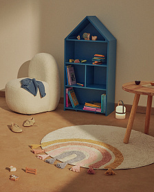 Круглый ковер Tadea 100% хлопок разноцветная радуга Ø 100 см