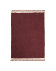 Двусторонний шерстяной плед Orlet бордового и бежевого цвета, 130 x 170 см