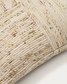 Чехол для подушки Anuba из жаккардовой ткани в бежевую и зелёную клетку 45 x 45 см