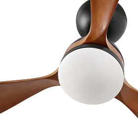Потолочный вентилятор POROS Ш1320MM черный/орех 3 PALAS 19W LED 2700K
