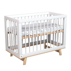 Кроватка для новорожденного Lillaland - модель Lilla Aria (НИК23) белая/дерево